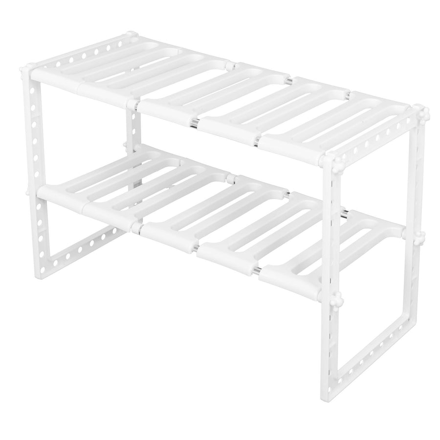 2‑Tier Sink Rack Cabinet Organizer Storage Telescopic Shelf Kitchen Bathroom Holder