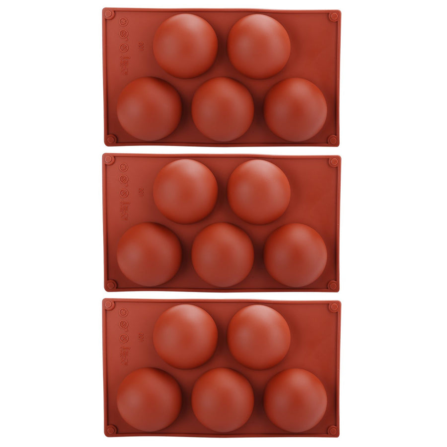3PCS Semi Sphere Silicone Mold Baking Mold for DIY Making Hot Chocolate Mousse Cake5 Hole