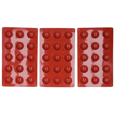 3Pcs Cake Mold 15 Hole Hemispherical Silicone Chocolate Mold Food Grade Dessert Bakeware