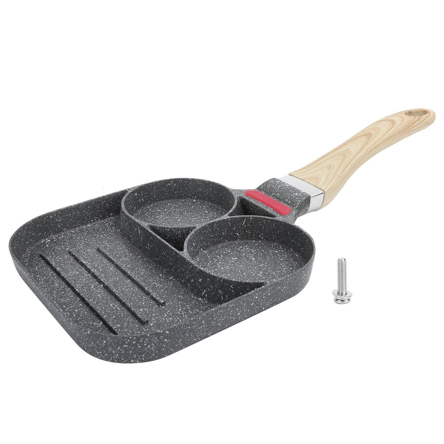 Egg Pan Aluminum Non Stick Breakfast Cooker Frying Omelet Pot Kitchen Accessory Black