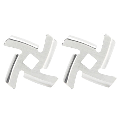 2Pcs Meat Grinder Blade 304 Stainless Steel Grinding Plate Disc Accessory for 5#/B Type Grinder(8MM Square Hole Crossed Blade )