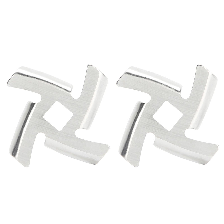 2Pcs Meat Grinder Blade 304 Stainless Steel Grinding Plate Disc Accessory for 5#/B Type Grinder(8MM Square Hole Crossed Blade )
