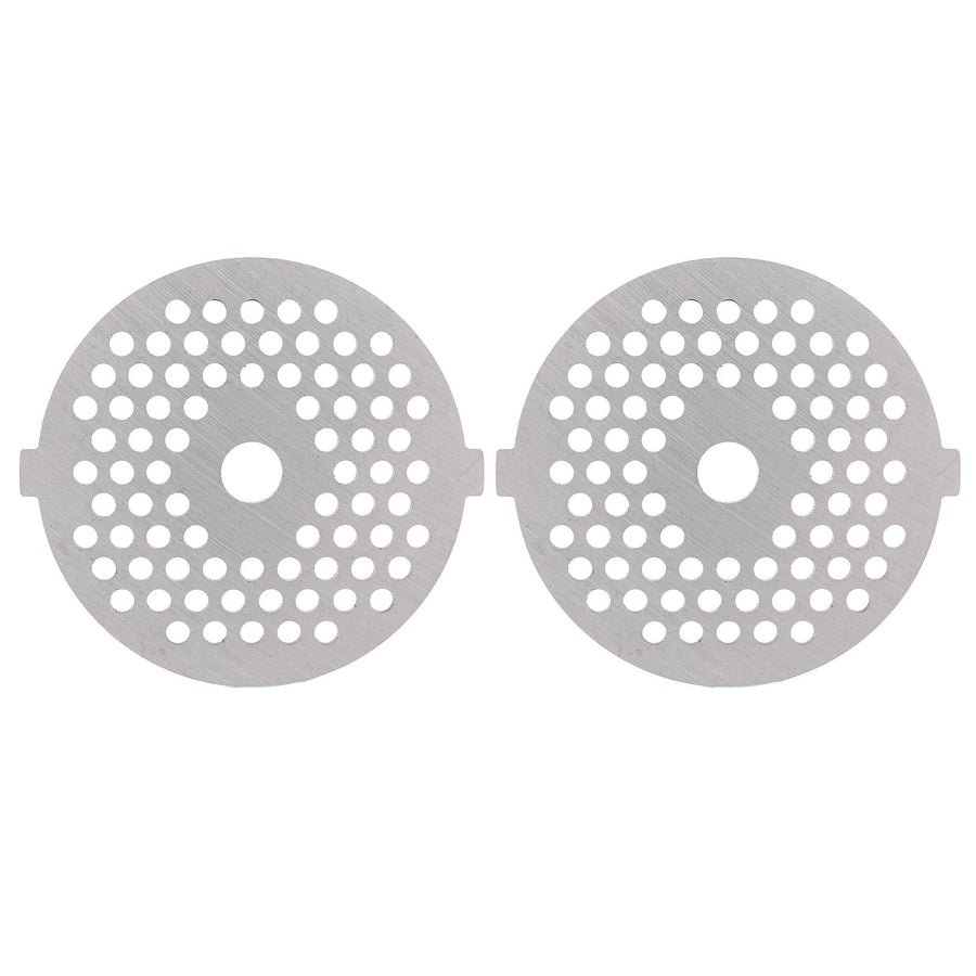2Pcs Electric Mincer Blade Stainless Steel Grinding Plate Round Hole for 5#/B Type Grinder(3mm 56 Holes )
