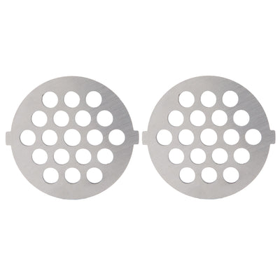 2Pcs Electric Mincer Blade Stainless Steel Grinding Plate Round Hole for 5#/B Type Grinder(7mm 19 Holes )