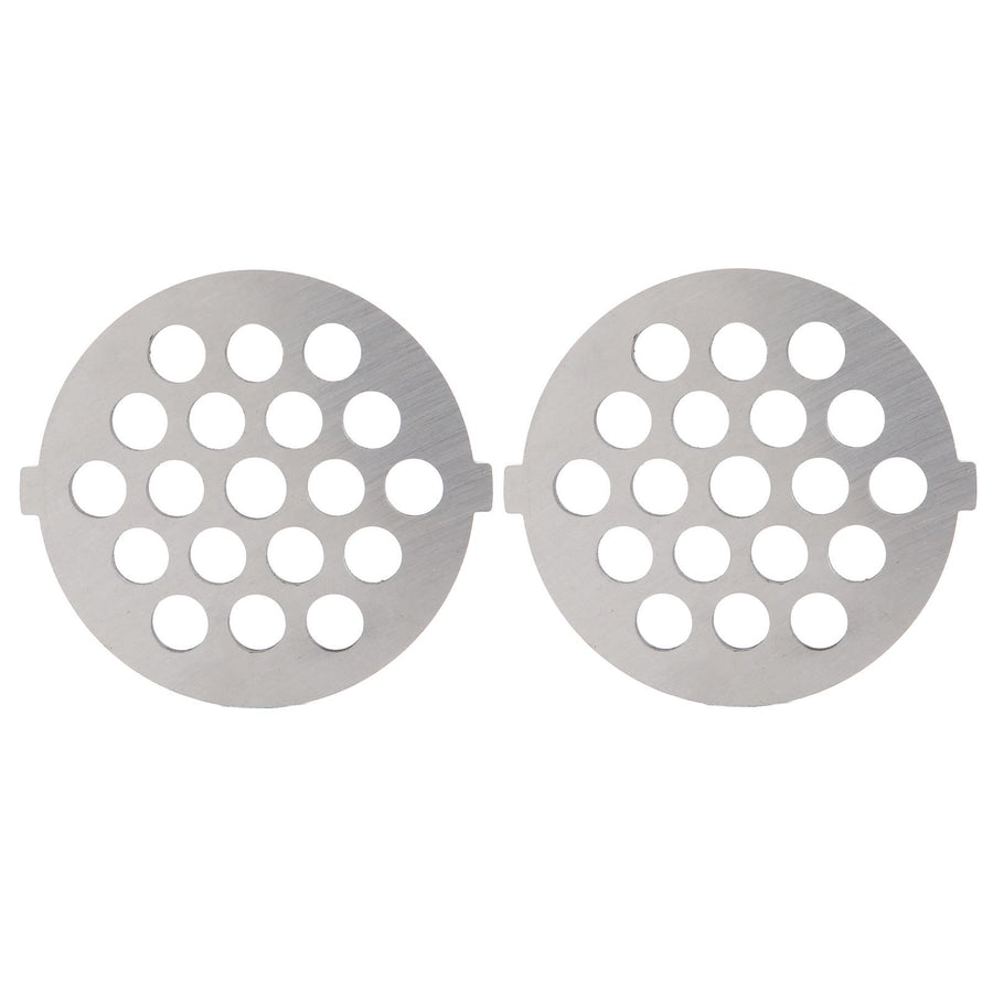 2Pcs Electric Mincer Blade Stainless Steel Grinding Plate Round Hole for 5#/B Type Grinder(7mm 19 Holes )