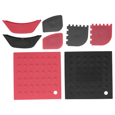 8Pcs/Set Pot Holder Scraper Pan Handle Kit Silicone Anti-Scalding Accessory for Home Kitchen