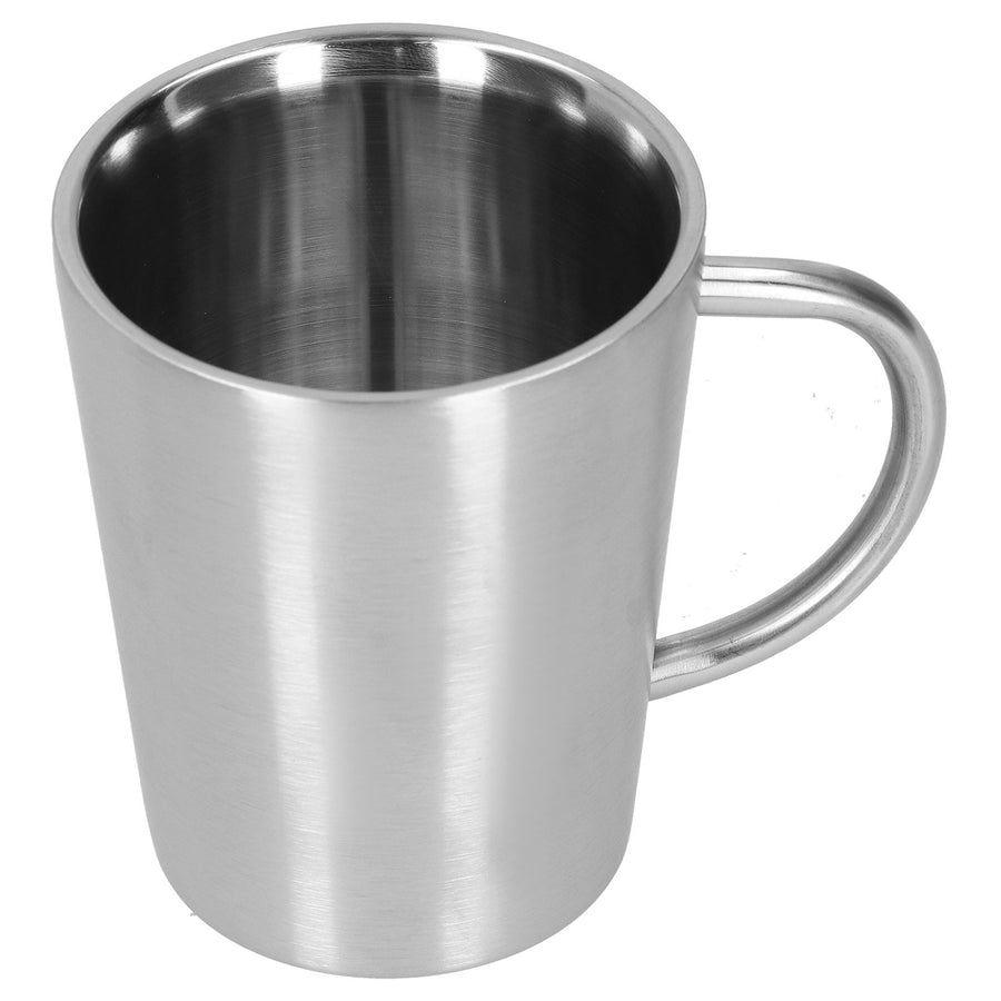 340ml 304 Stainless Steel Beer Mug Coffee Water Cup with Handgrip Double Wall DrinkwareStainless Steel Color
