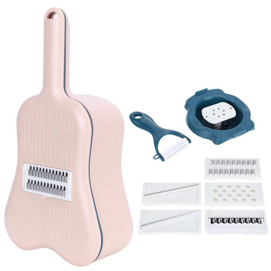 11Pcs/Set Vegetable Cutter Drain Basket Food Shredder Grater Kitchen Cutting UtensilsDusty Pink