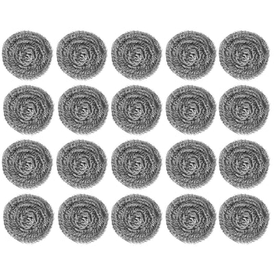 20Pcs Stainless Steel Scrubber Steel Wire Ball Dish Bowl Pot Scouring Brush Kitchen Cleaning Tool