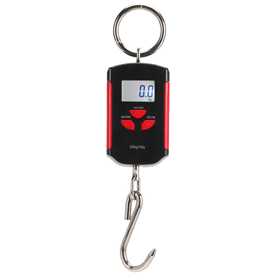 Portable Electronic Hanging Scale Digital LCD Backlit Display kg/lb/JIN 200KG W/HookRed Frame