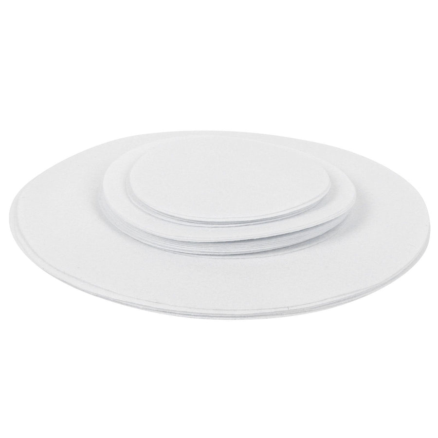 Felt Dish Protection Pad AntiFriction Storage Separator Insulation Mat Food Plate Porcelain Divider(White 24PCS)