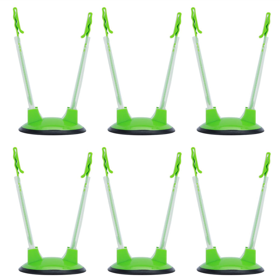 6Pcs Food Storage Bag Holder Stand HandsFree Bag Racks Home Kitchen Accessory Green