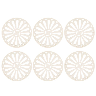 6Pcs Coaster Round Thickened Creative Insulation Pad Kitchen Table Mat Household SuppliesBeige