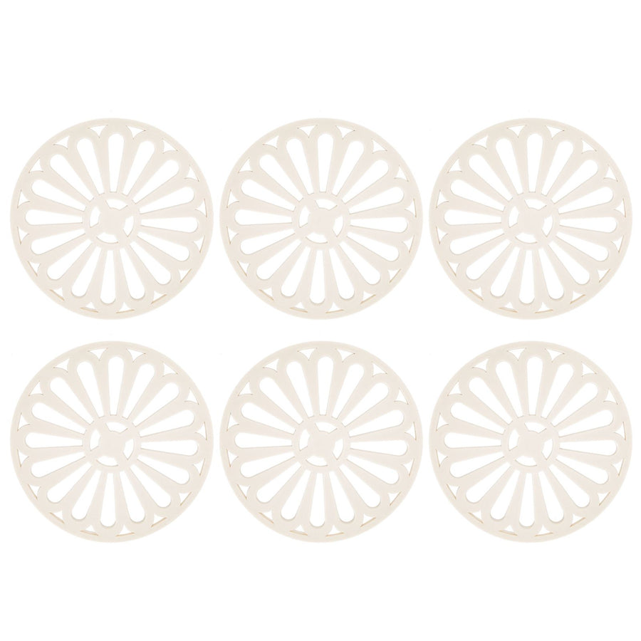 6Pcs Coaster Round Thickened Creative Insulation Pad Kitchen Table Mat Household SuppliesBeige
