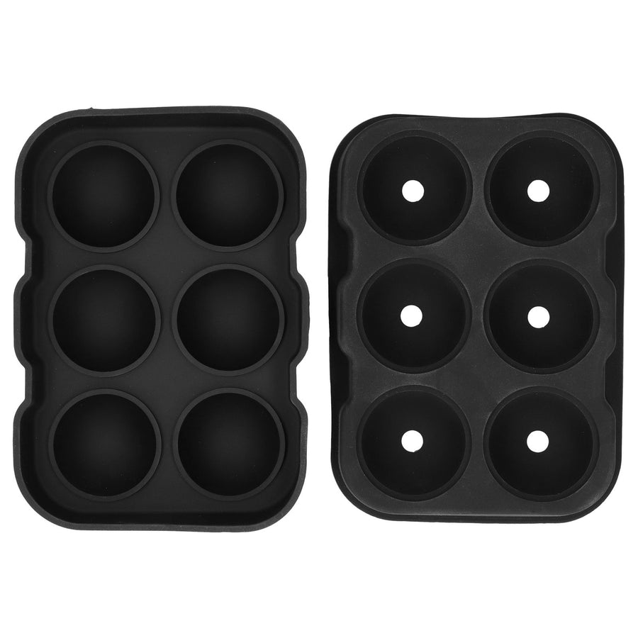 6 Cavity DIY Ice Cubes Mold Ice Ball Maker Mould Tray for Bar Party Cocktail Use Black