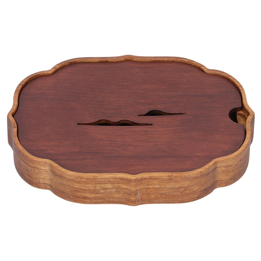 Chinese Style Bamboo Tea Tray Box with Water Storage for Kungfu Tea Set Accessories