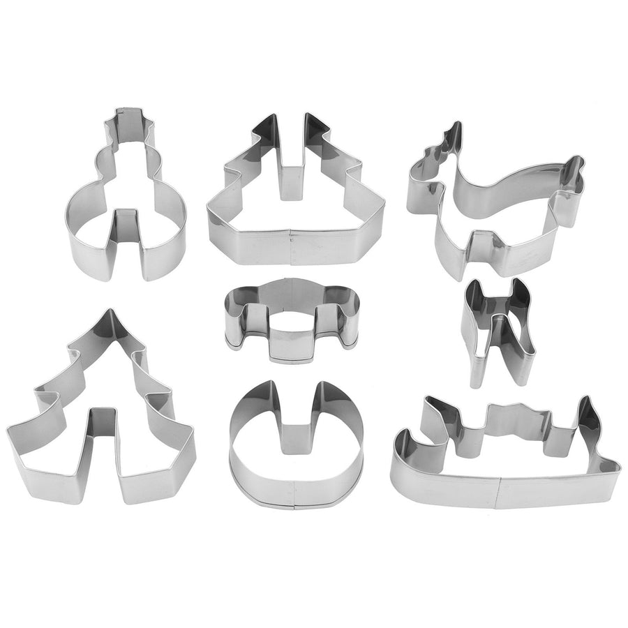 8Pcs Cookies Cutter Set Large Size Christmas Biscuits Mold Cutting Tool Baking Accessories