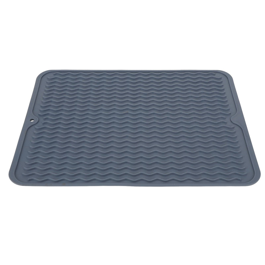 Dish Drying Mat Soft Flexible Rubber Heat Resistant Nonslip BPA Free Eco Friendly Wide Application Dish Drying PadBlue