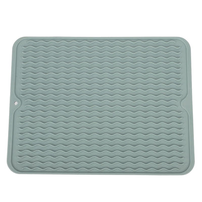 Dish Drying Mat Soft Flexible Rubber Heat Resistant Nonslip BPA Free Eco Friendly Wide Application Dish Drying PadGreen