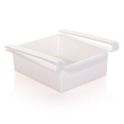 3Pcs Retractable Drawer Type Refrigerator Storage Box Food Fresh Keeping Classified Organizer Container Basket Fridge Shelf Holder Plastic Storage Bins White