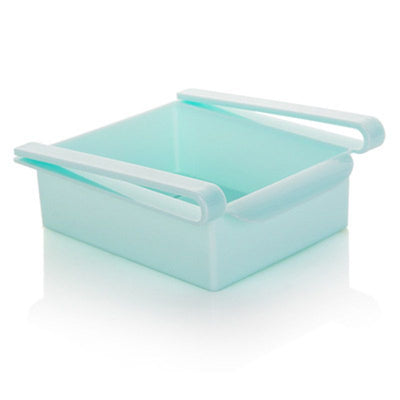 3Pcs Retractable Drawer Type Refrigerator Storage Box Food Fresh Keeping Classified Organizer Container Basket Fridge Shelf Holder Plastic Storage Bins Blue