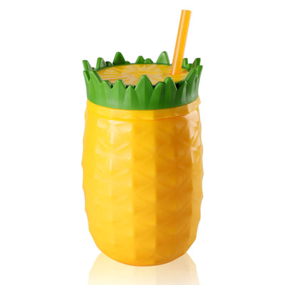 Fruit Shape Cup Double Layer Straw Cold Insulation Leakproof Plastic Cup for Summer Type3 300mL-500mL