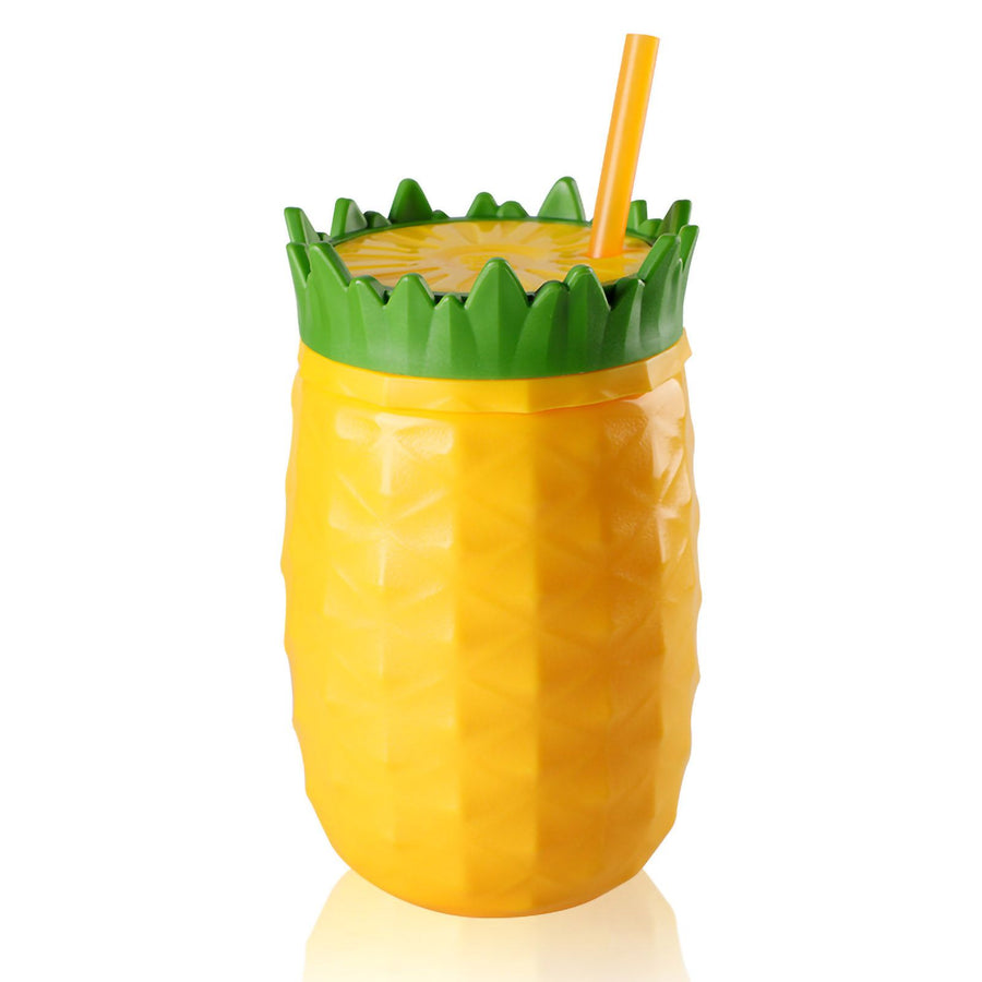 Fruit Shape Cup Double Layer Straw Cold Insulation Leakproof Plastic Cup for Summer Type3 300mL-500mL