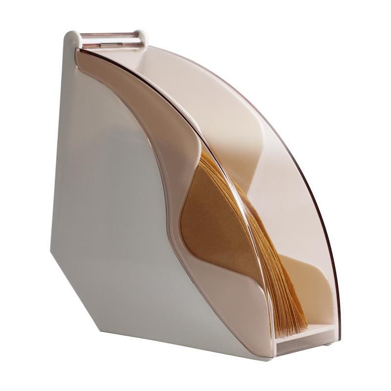 Plastic Coffee Filter Holder with Cover Filter Paper Dustproof Storage Box Dispenser Rack White