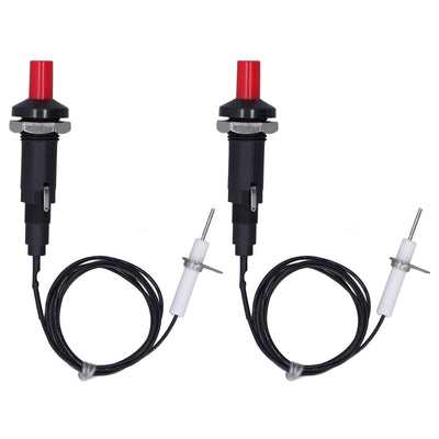 2 Pcs Piezo Igniter 1 Out 2 Push Button with Ignition Needle Wire 1 Meter Piezoelectric Ignition for Fireplace Oven Heater Kitchen