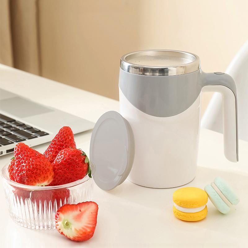 Stirring Cup 380ml 7000RPM Stainless Steel Inner Tank PP Shell Mixing Coffee Mug for Drinking Battery Powered Grey