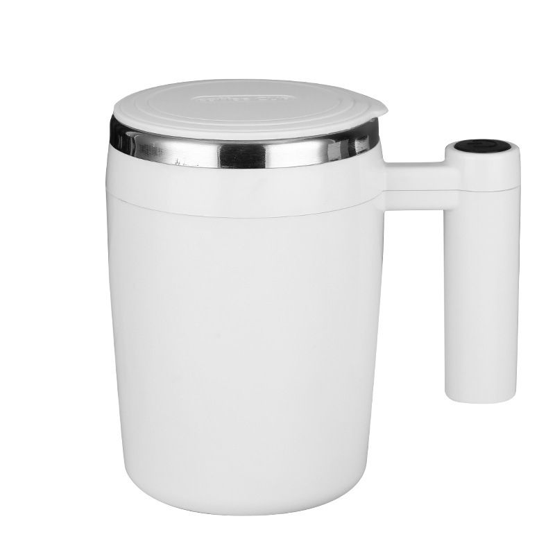 Stirring Cup 380ml 7000RPM Stainless Steel Inner Tank PP Shell Mixing Coffee Mug for Drinking Rechargeable Lithium Battery White