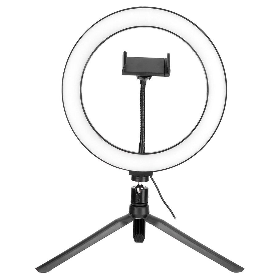 LED Ring Light 10 Levels Dimming Desktop Fill Lamp with 3 Color Temperature for Live Broadcast