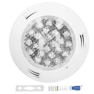 24LED Pool Light RGB Underwater Lamp with 12-Key Remote Control IP68 Waterproof 24W AC12V