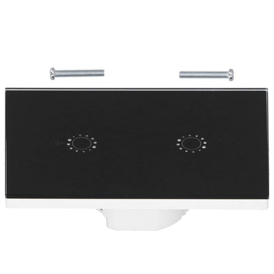 LED Smart Light Switch WiFi Wall Touch 2 Gang for Amazon Alexa Intelligent Voice APP Control AC 95‑250VBlack Cover