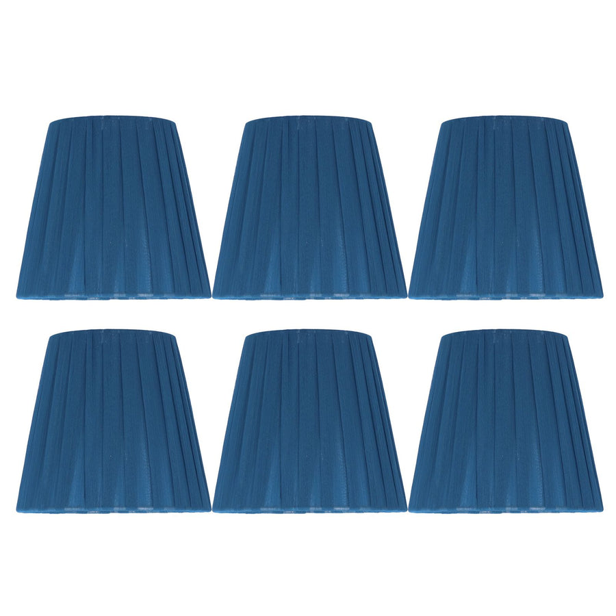 6PCS Modern Simple Lampshade Cloth Lampshade for Crystal Clip On Chandelier Wall Lamp Blue