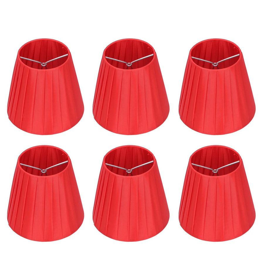 6Pcs Lampshade Modern Fabric Table Lamp Cover for Crystal Chandelier Wall Light Red