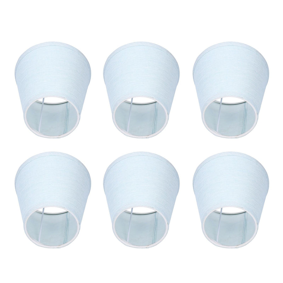 6pcs Sky Blue Cloth Lampshade Wall Lamp Cover Shades Modern Simple Decoration for E14 Screw Chandelier