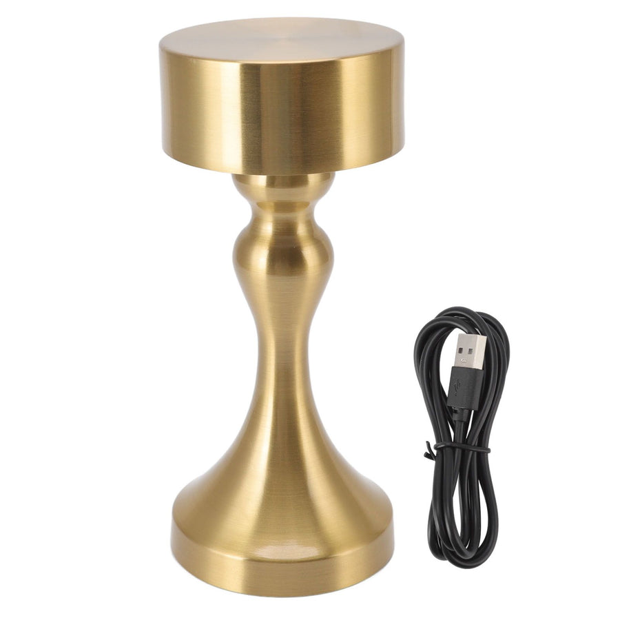 LED Table Lamp Rechargeable Battery Gold High Brightness Electroplating Drawing Process Impact Resistance Night Light B744