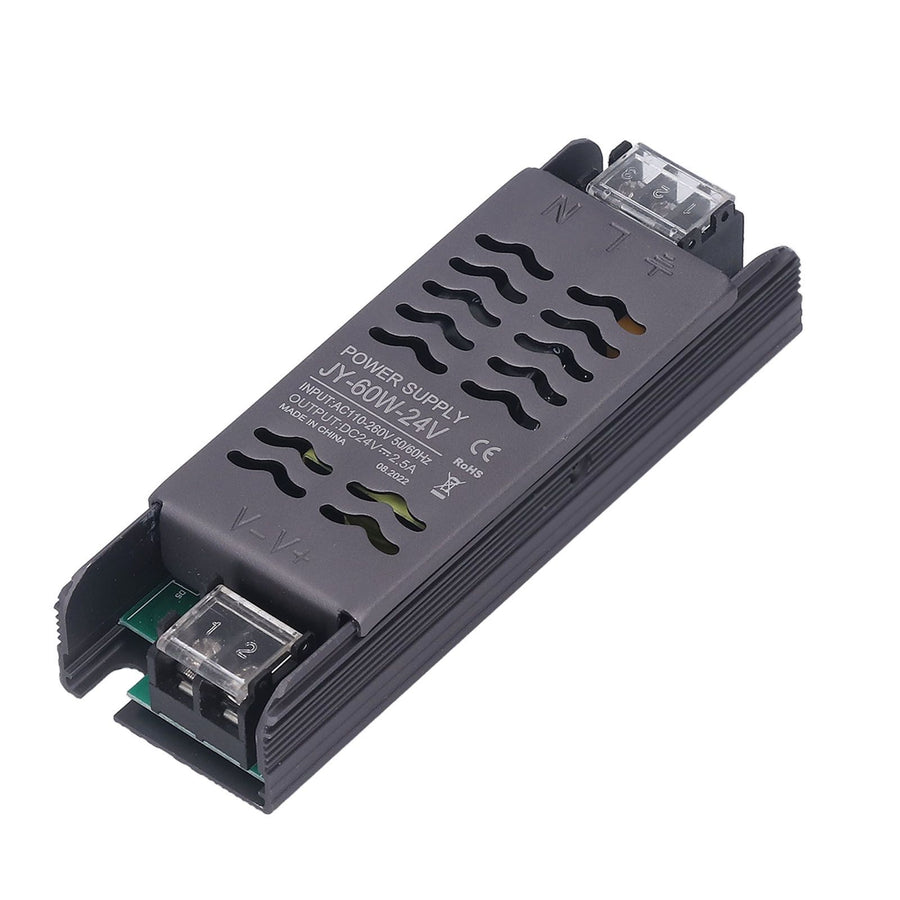 24V Power Supply 60W DC24V IP20 AC110 to 260V to 24V Copper Aluminum Alloy Hollow Design LED Transformer