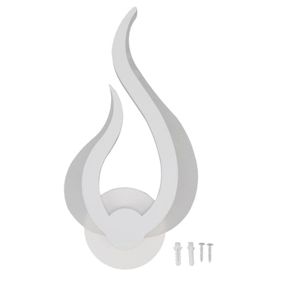 LED Wall Light Flame Shaped Simple Design Acrylic Aluminum Alloy Wall Sconce for Study Corridor Bedroom 85‑265V