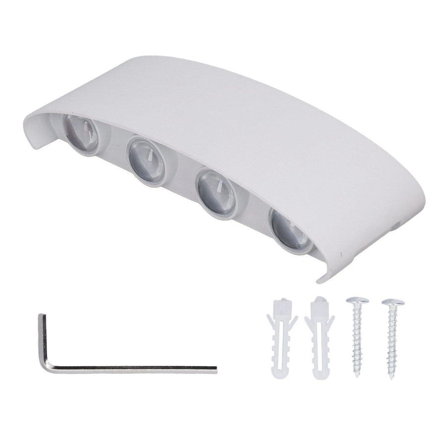 LED Wall Lamp Decorative White Housing White Lighting Indoor Wall Light for Hotel Garden Bedroom 90‑265V 8W