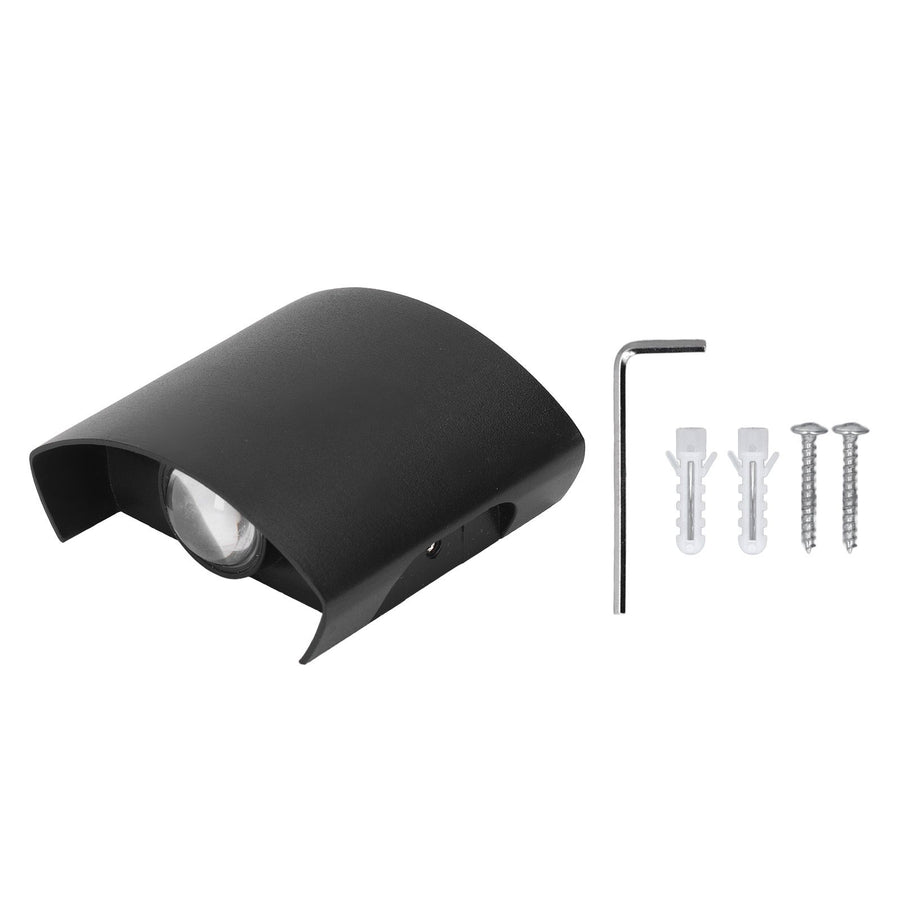 LED Wall Light Waterproof Decorative Aluminum Alloy Black Wall Sconce Lamp for Outdoor 110‑265V Warm Light