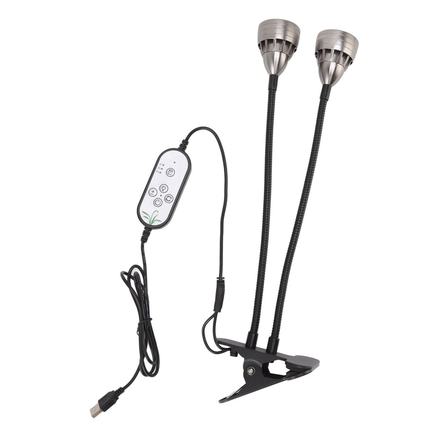 LED Plant Grow Lights Double Head Succulents Grow Fill Light USB Powered Growing Lamp with Clip