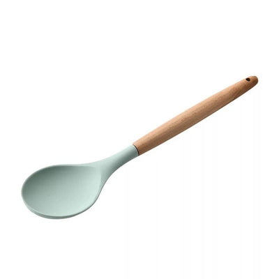 Cooking Scooping Spoon Wooden Handle Baking Utensils Durable Sturdy Silicone Cooking Utensils
