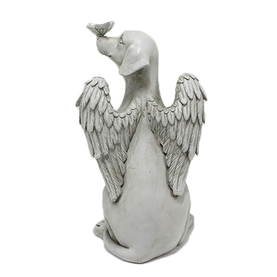 Garden Resin Statue Butterfly Angel Dog Sculpture Pet Dog Memorial Statue for Outdoor Garden Yard Decor