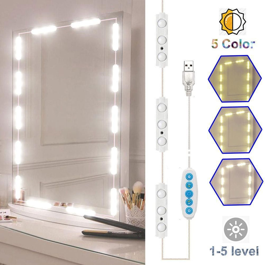 LED Mirror Light Dimmable Mirror Lighting with 45 Leds DIY Make Up Light for Dressing Table USB Makeup Mirror Light