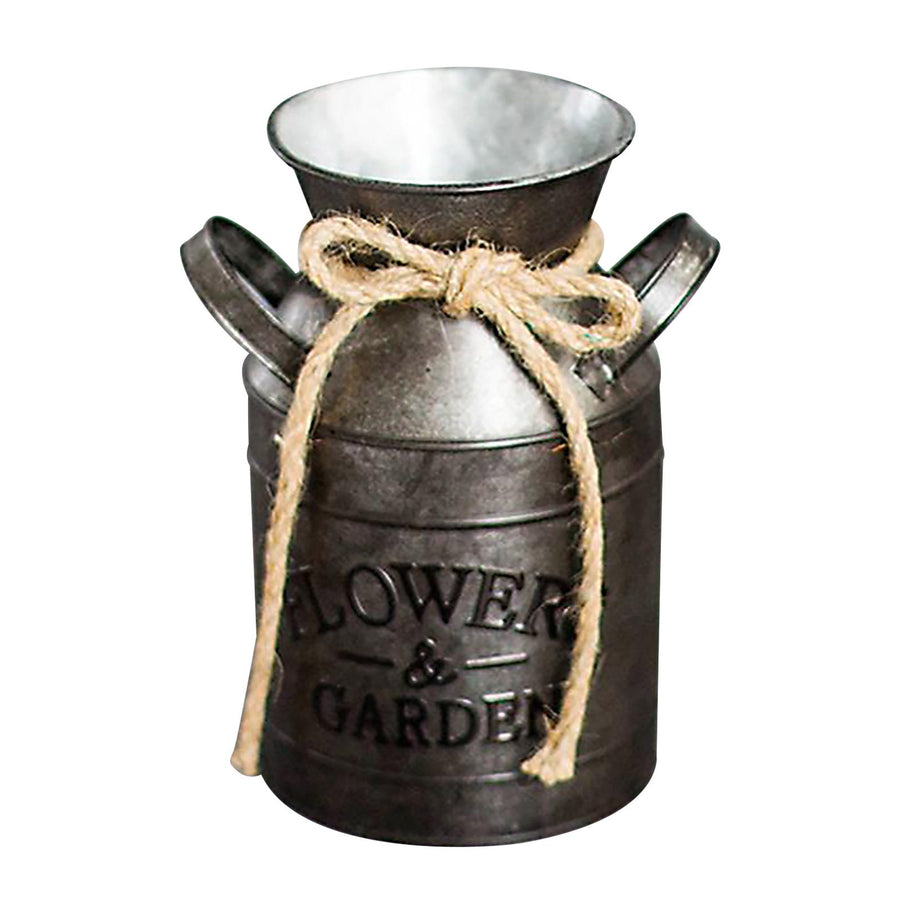 Metal Flower Pot Retro Pattern Sturdy Metal Light Durable Tall Flower Vase for Home