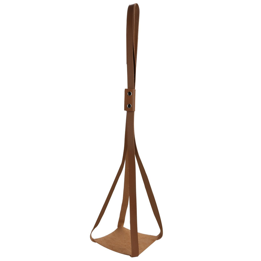 PU Leather Plant Hanger Planter Flowerpot Hanging Holder Home Decor Garden DecorationBrown Square Bottom