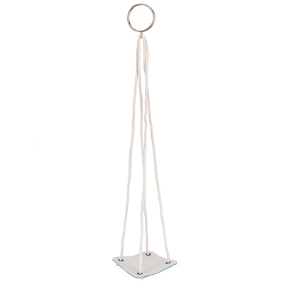 Planter Holder Flowerpot Hanging Rack Hanger with PU Leather Base Cotton Rope for GardeningGreen 10cm