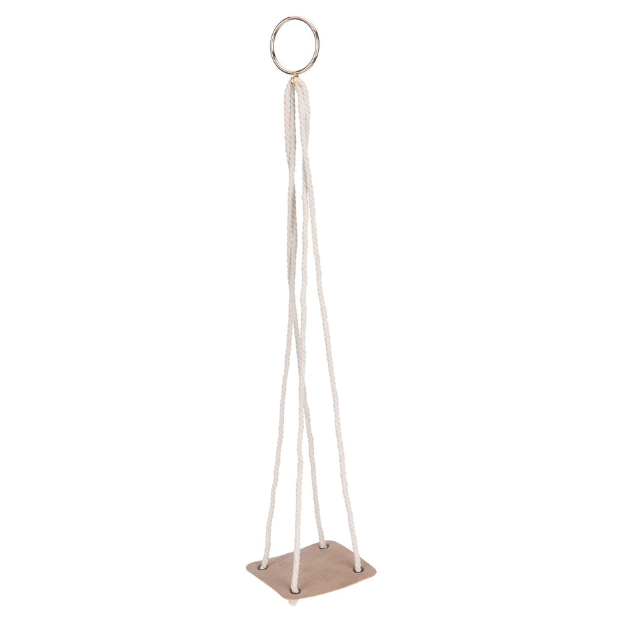 Planter Holder Flowerpot Hanging Rack Hanger with PU Leather Base Cotton Rope for GardeningYellow 10cm